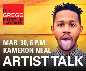 Artist photo for The Gregg Museum of Art & Design. Artist Talk by Kameron Neal on March 30 at 6 p.m.