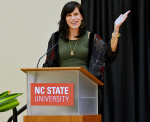 Photo of Marisol Jimenez speaking at NC State