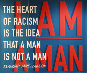 Sign from I Am Man exhibit